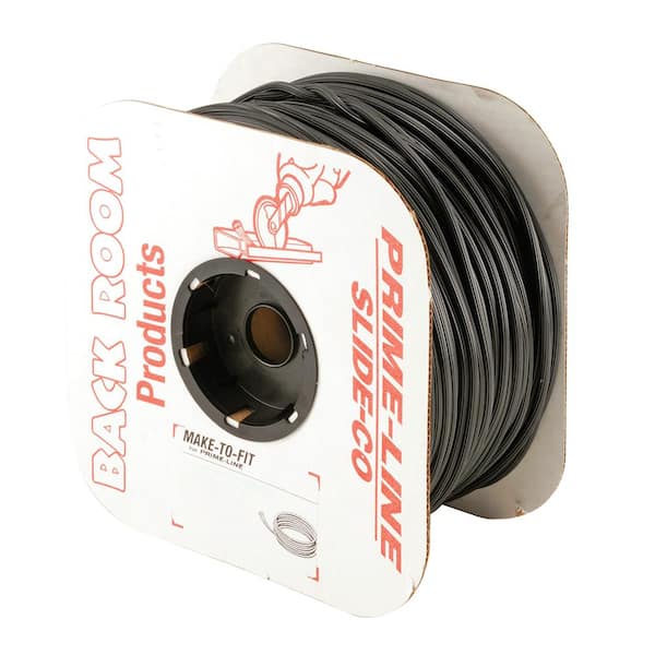 Prime-Line Screen Retainer Spline, 0.155 in. Dia, Black Vinyl, 1 Roll of 500 ft.