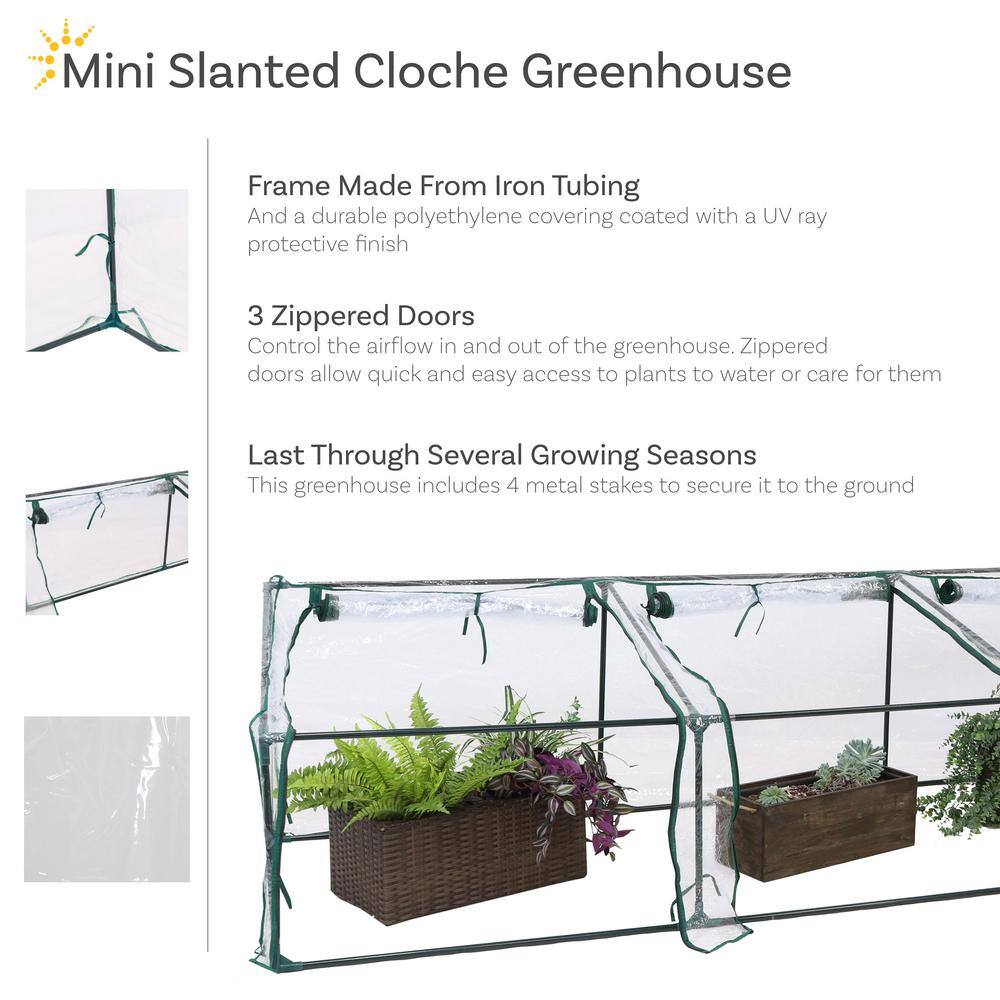 Clear PVC Mini Cloche Greenhouse with Zippered Doors
