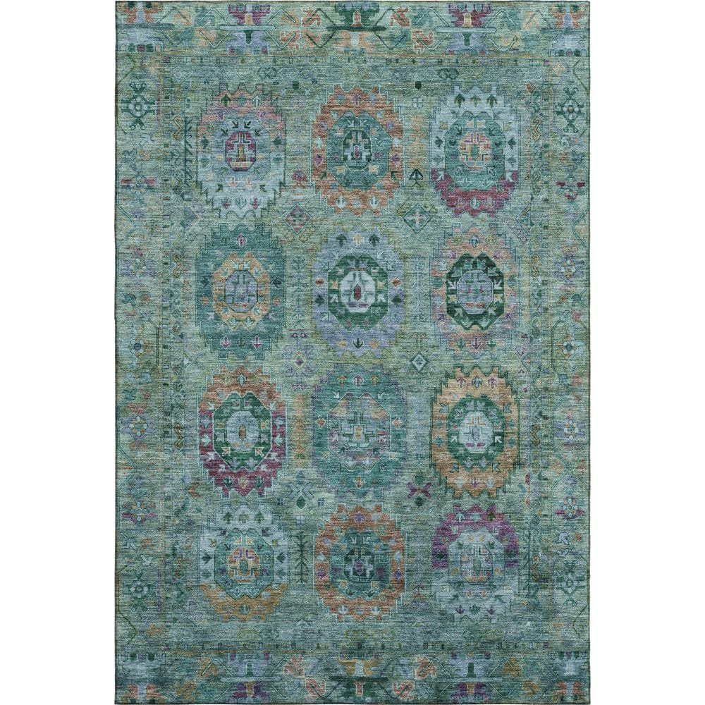 Mayfield Premium Machine Washable Abstract AMF2228 Teal 10 ft. x 14 ft. Area Rug price history on PriceWatchPro