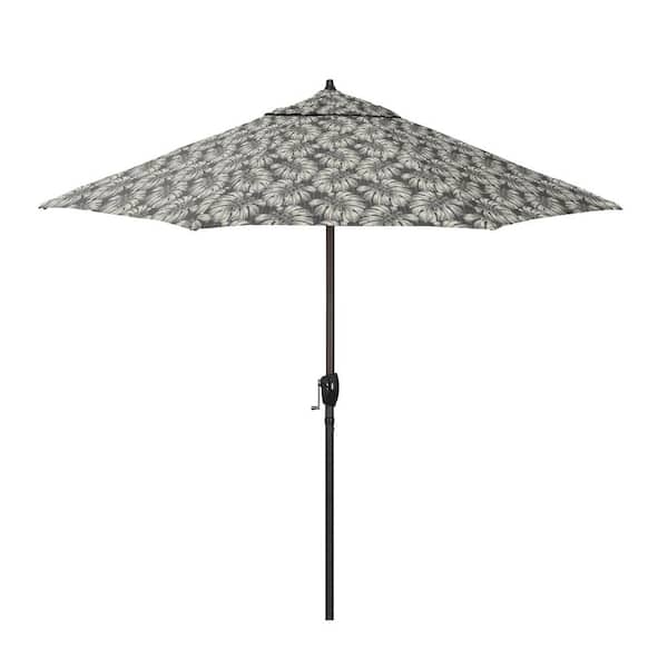 black floral patio umbrella Safavieh UV Resistant Zimmerman 9 ft Crank Black/ White Market The At Home Paisley Chili Patio Umbrella is a 9 2-in-1 Outdoor Umbrella Base Planter