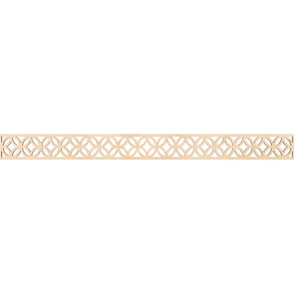 Ekena Millwork Crosby Fretwork 0.25 in. D x 46.375 in. W x 4 in. L Birch Wood Panel Moulding