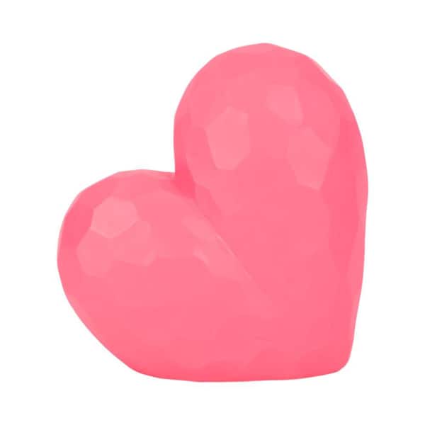 Liv & Skye Pink 8 in. x 8 in. Ceramic Heart Sculpture