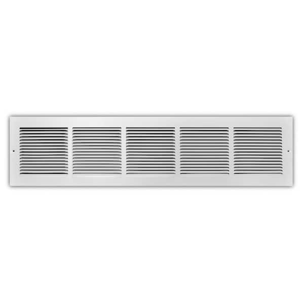 Everbilt 30 in. x 6 in. 1-Way Steel Baseboard Return Air Grille in White
