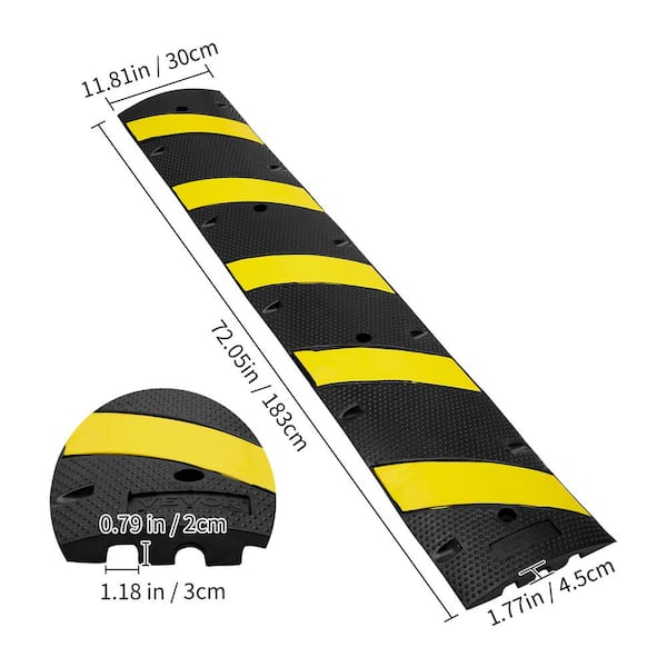 Extra 4.5' Section - Glue-Down Premium Rubber Speed Bump