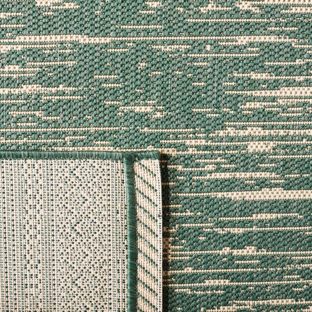 Safavieh Dark Green and Beige Rectangular Synthetic Outdoor Rug