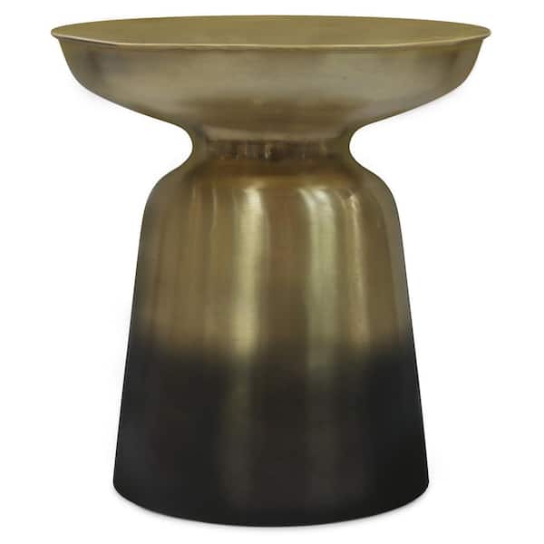 Simpli Home Toby Modern Industrial 16 in. Wide Metal Accent Side Table in Gold/Black Ombre, Fully Assembled