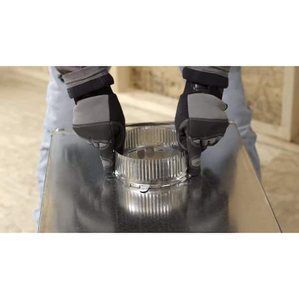 7" Self-Adhesive Duct Collar With Flange – Galvanized Steel Starting Collar, Crimped Take-Off Adapter, For HVAC Plenum & Ventilation