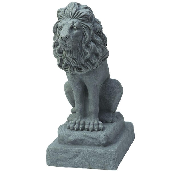 Emsco 28 in. Guardian Lion Statue in Grey