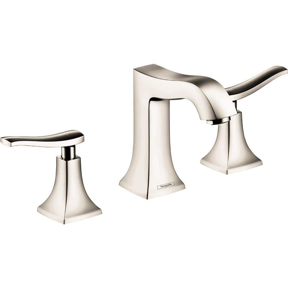 Polished Nickel Modern Widespread Bathroom Faucet Set