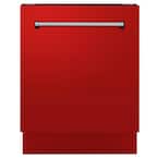 ZLINE 24" 3rd Rack Top Control Tall Tub Dishwasher in Red Matte with Stainless Steel Tub, 51dBa (DWV-RM-24)