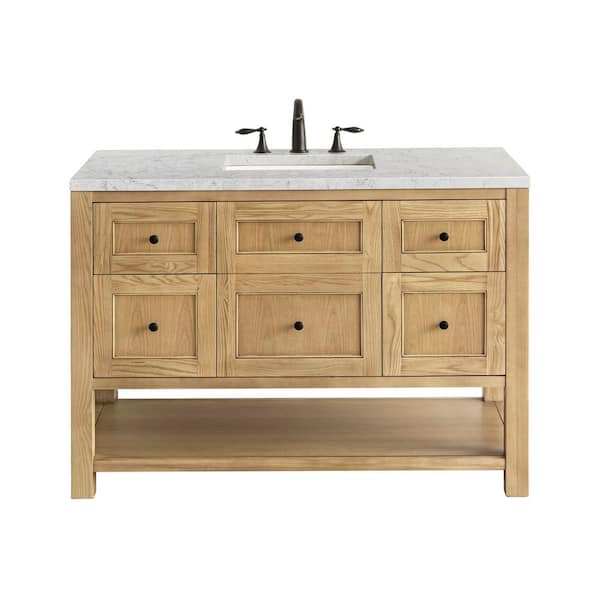 James Martin Vanities Breckenridge 48.0 in. W x 23.5 in. D x 34.2 in. H Bathroom Vanity in Light Natural Oak with Eternal Jasmine Pearl Top