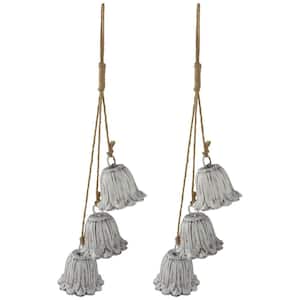 Fluted Bell Trio Christmas Decorations-20 ''-White-Set of 2