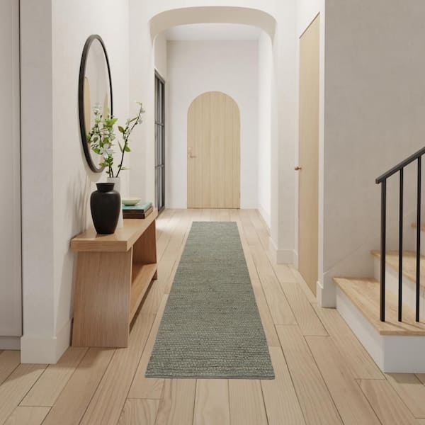 Natural Jute Sage 2 ft. x 6 ft. All-Over Design Contemporary Runner Area Rug