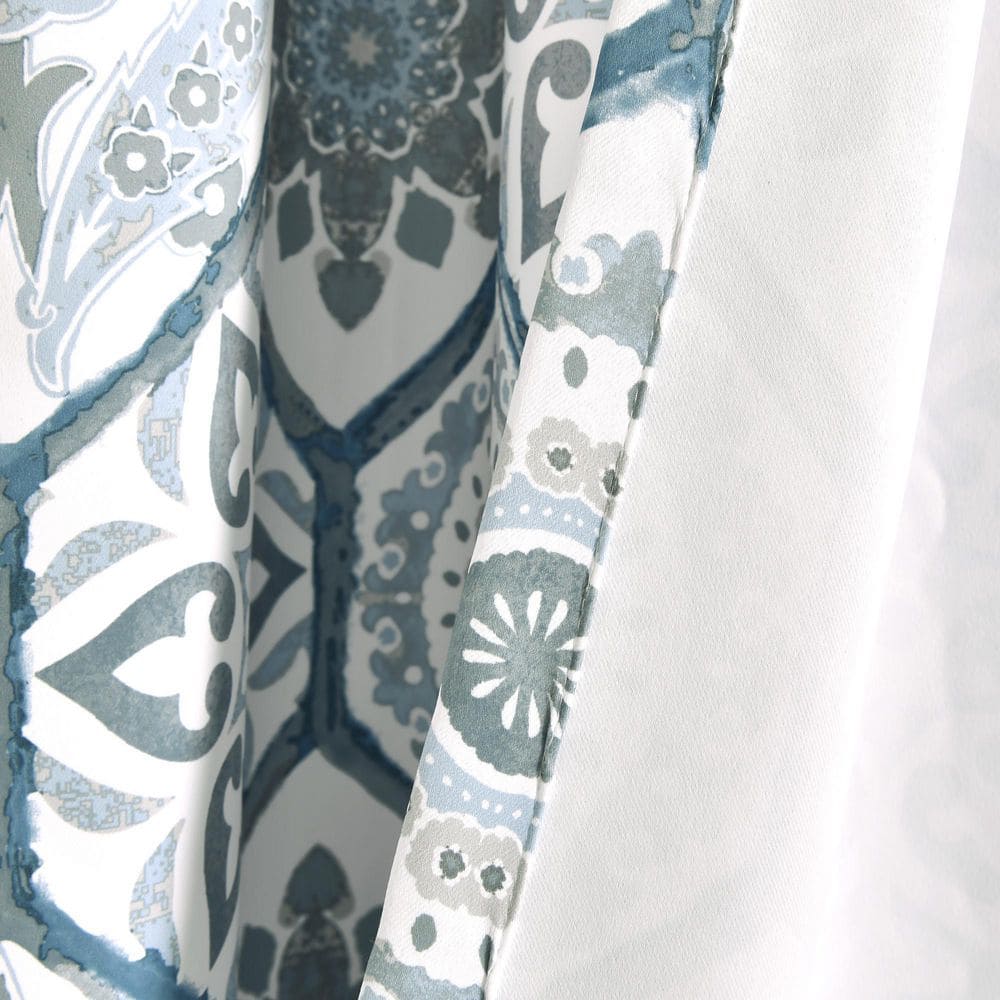 Blue Suzani Pattern Polyester Blackout Window Panels