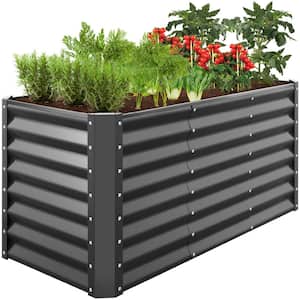 4 ft. x 2 ft. x 2 ft. Charcoal Outdoor Steel Raised Garden Bed, Planter Box for Vegetables, Flowers, Herbs