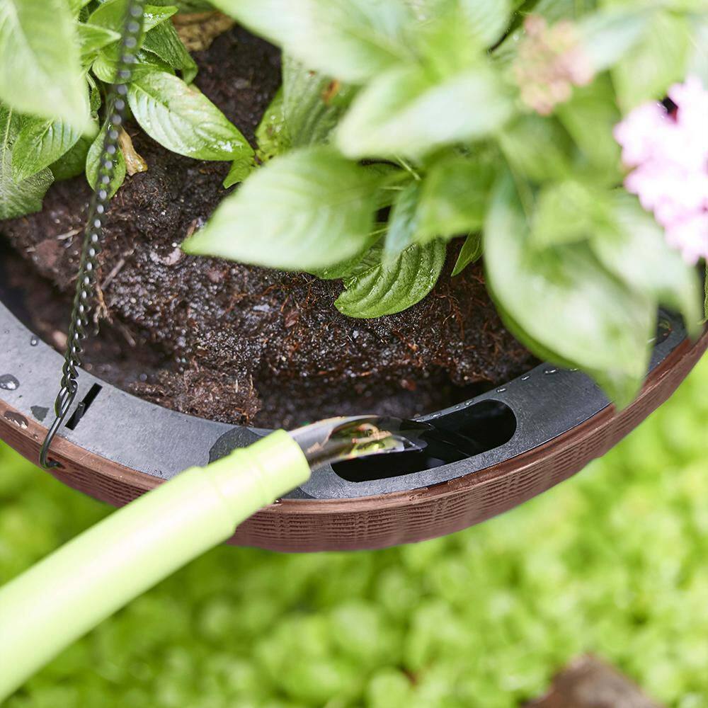 Rustic Brown High-Density Resin Self-Watering Hanging Planter
