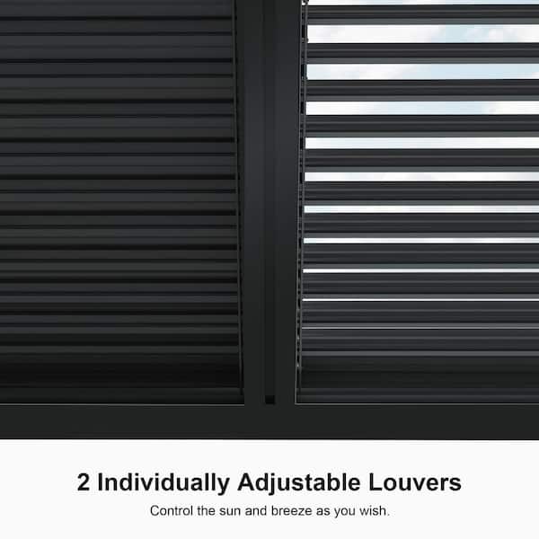PURPLE LEAF 12 ft. x 16 ft. Gray Aluminum Louvered Pergola