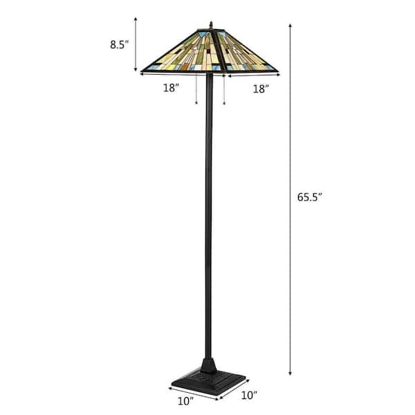 Casainc 65 5 In Multicolored Outdoor Floor Lamp With Stained Glass Shade Wf Ep24161 The Home Depot Multicolored Outdoor Floor Lamp, Outdoor Floor Lamps Home Depot