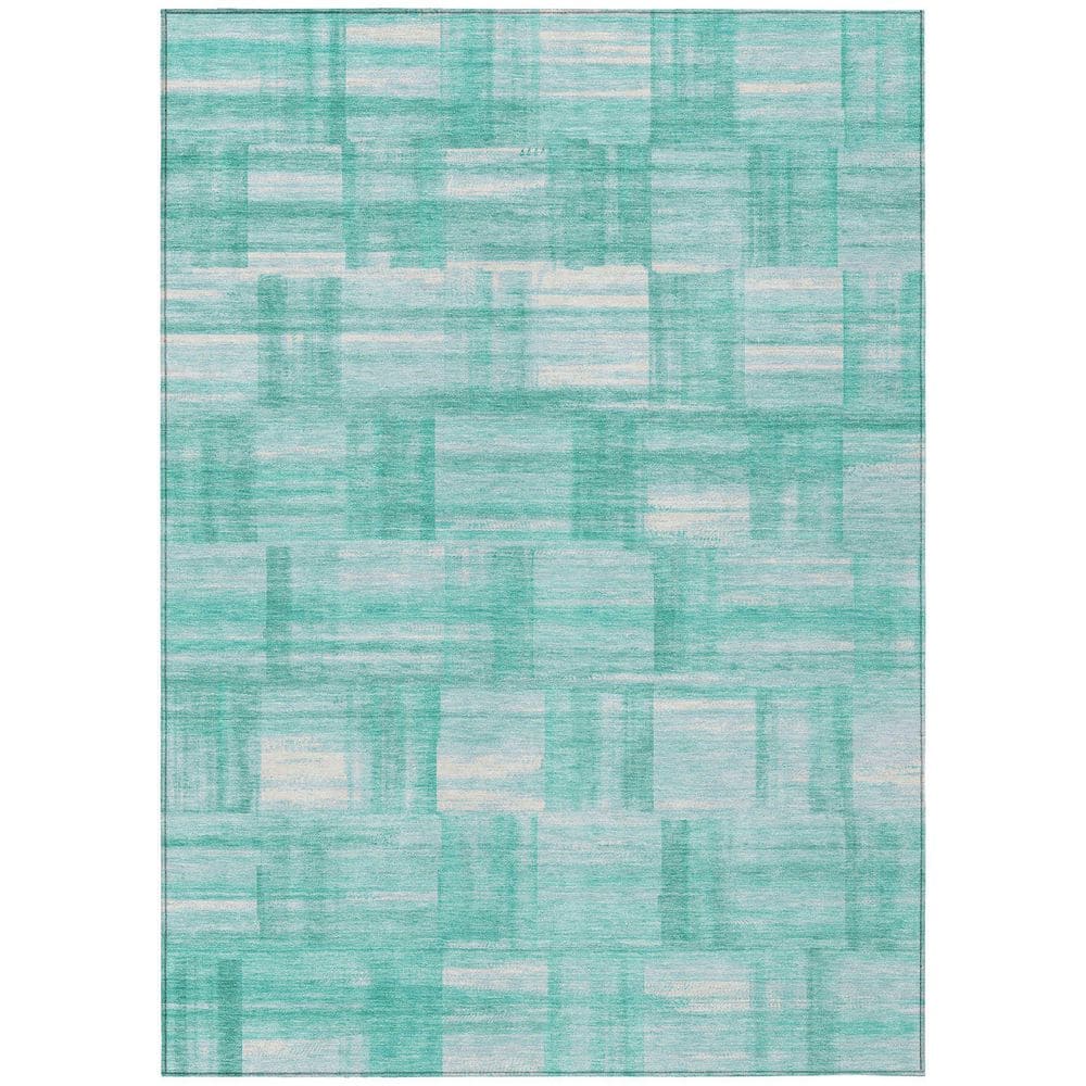 Chantille Machine Washable Indoor/Outdoor Abstract ACN2517 Teal 3 ft. x 5 ft. Area Rug price history on PriceWatchPro