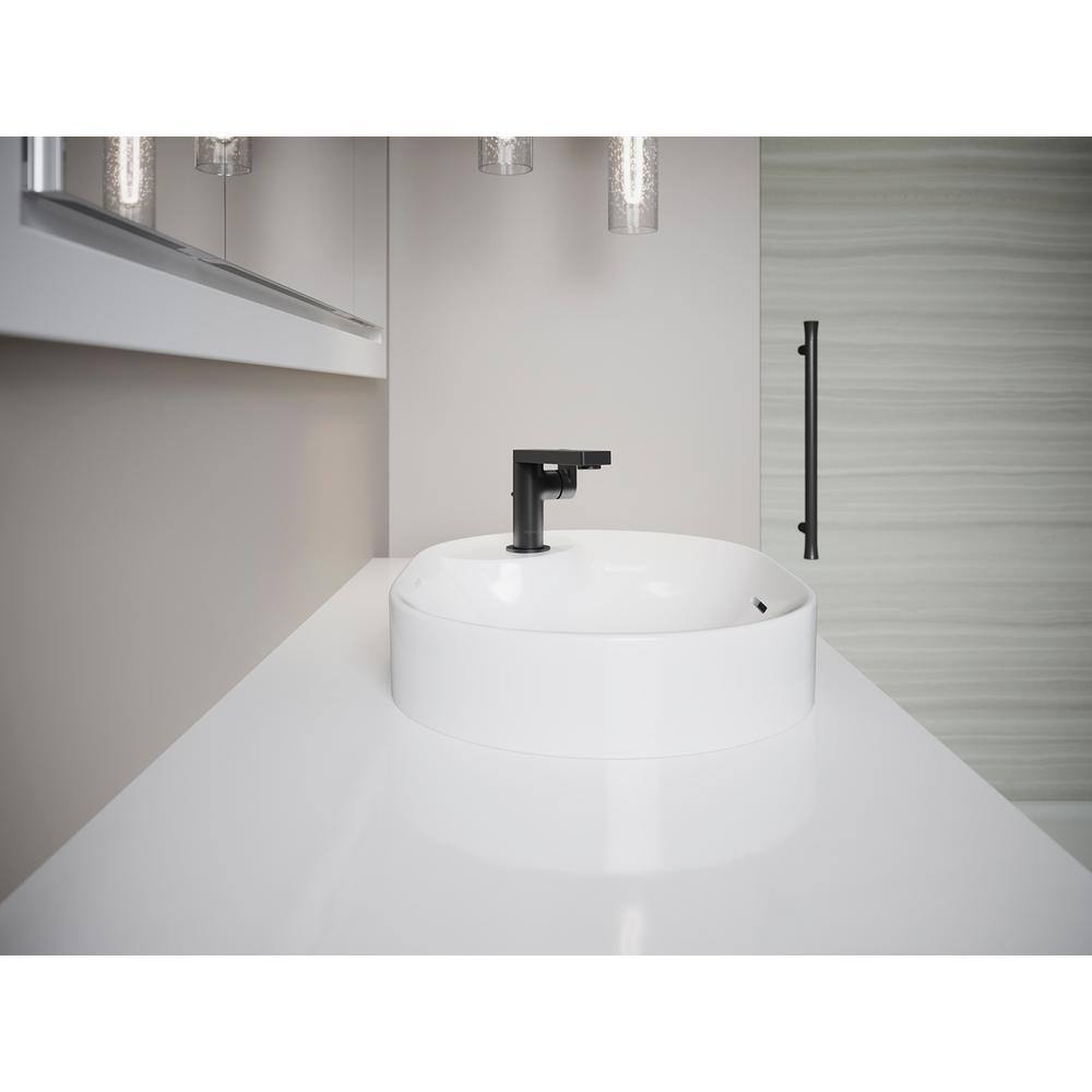 White Ceramic Oval Vessel Bathroom Sink with Faucet Hole