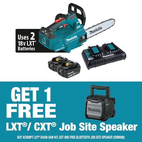 LXT 14 in. 18V X2 (36V) Brushless Top Handle Battery Chainsaw Kit (5. 0Ah) with 18V LXT /12V max CXT Job Site Speaker
