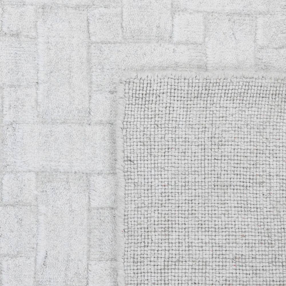 Ivory Geometric Handmade Wool-Blend 3' x 5' Rug