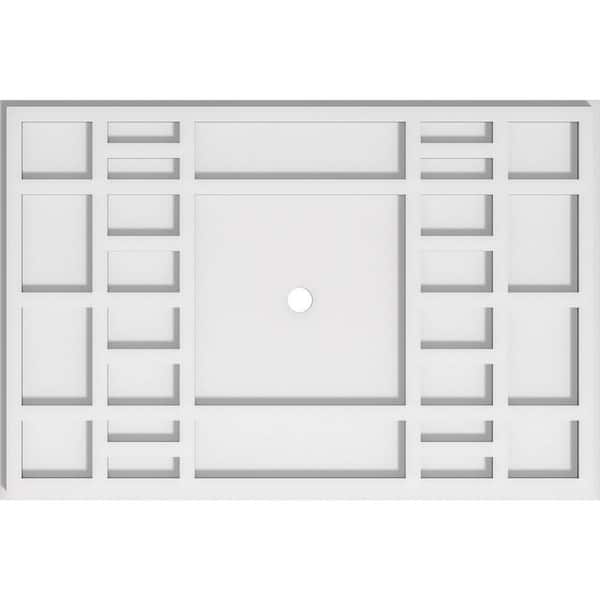 Ekena Millwork 24 in. W x 16 in. H x 1 in. ID x 1 in. P Beaux Architectural Grade PVC Contemporary Ceiling Medallion