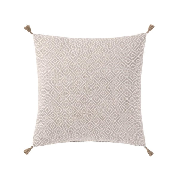 Oceanfront Resort Chambray Coast White and Grey Solid Hypoallergenic Down Alternative 18 in. x 18 in. Throw Pillow