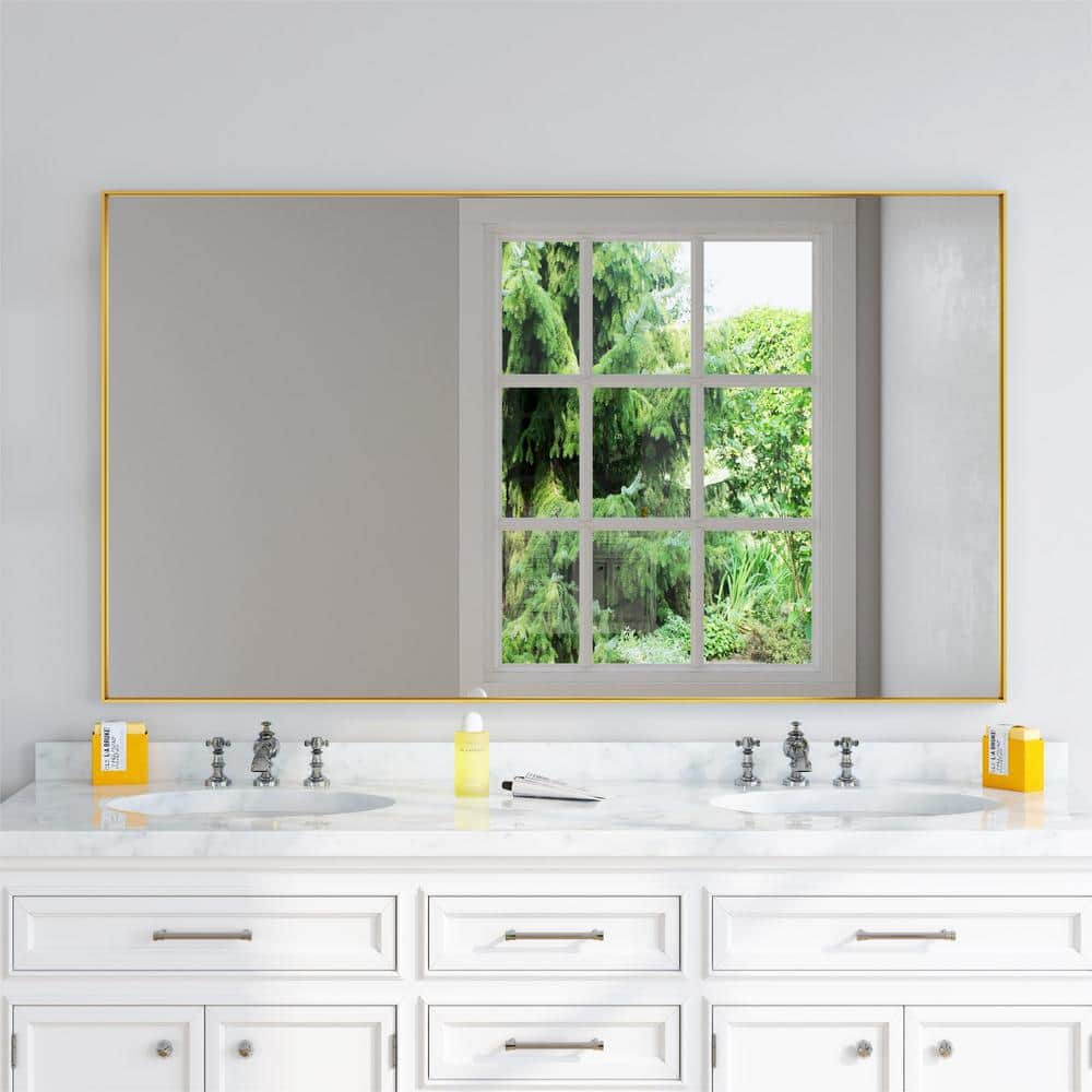 waterpar 55 in. W x 30 in. H Rectangular Aluminum Framed Wall Bathroom ...