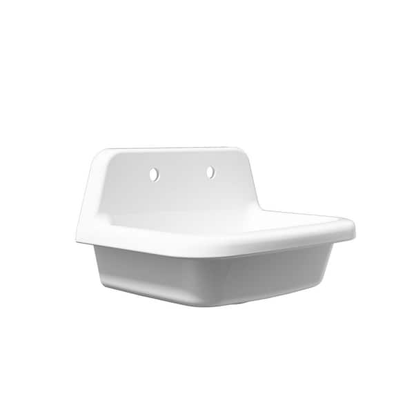 21.26 in.Wx17.7 in.D x14.7 in.H White Fireclay Farmhouse Kitchen Sink Utility Sink Back Single Bowl, Multi-Use