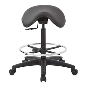 35 in. Pneumatic Drafting Chair with Black Vinyl Saddle Seat