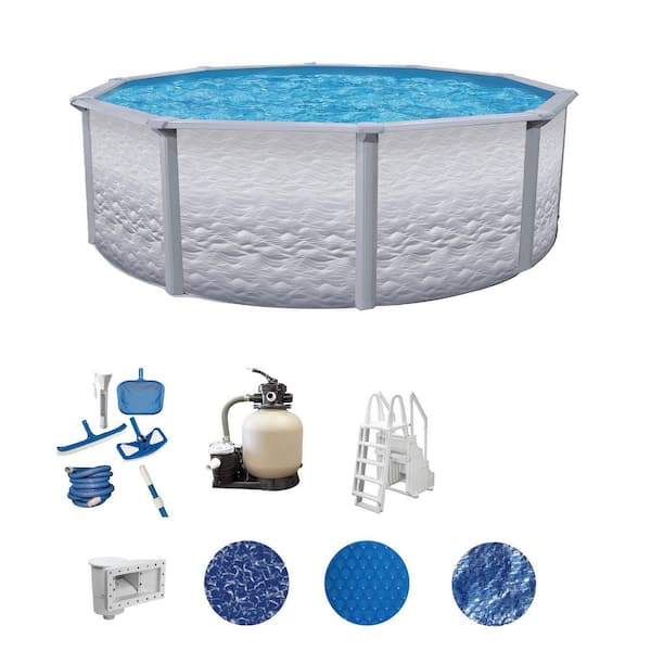 Liberty 18 ft. Round 52 in. Deep Hard Sided Above Ground Deluxe Pool Package