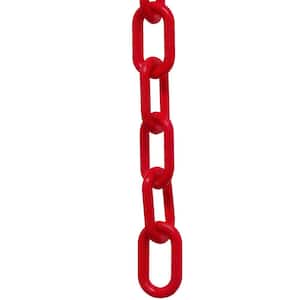 1 in. (#4, 25 mm) x 25 ft. Red Plastic Chain