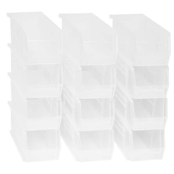 30224 Series, 4 1/8 in. W x 10 7/8 in. D x 4 in. H, Clear Plastic Stackable Storage Bins Hanging Organizer, 12-Pack