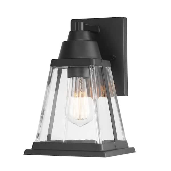 Merle Bronze Farmhouse Indoor/Outdoor 1-Light Wall Sconce with Clear Glass Shade