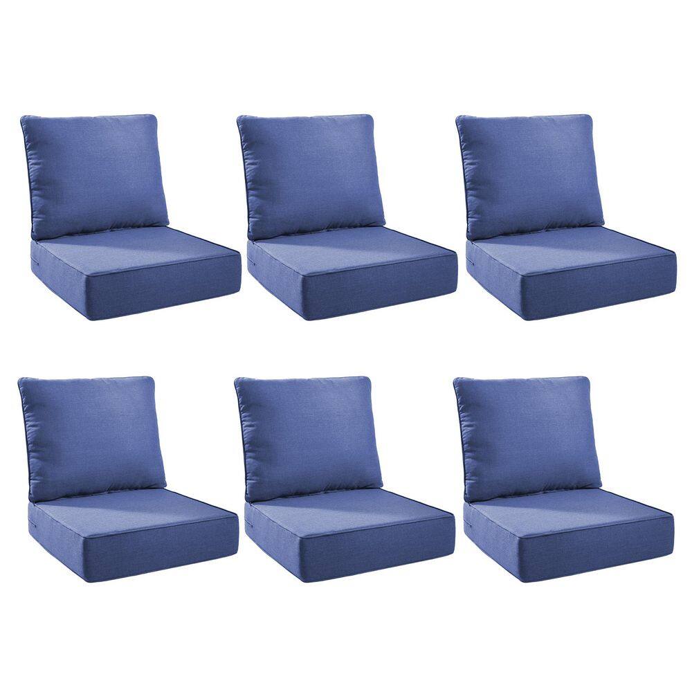 Duraolex 24 in. W x 24 in. D x 6 in. Thick Square 12-Piece Deep Seating Outdoor Lounge Chair Olefin Cushion in Blue price history on PriceWatchPro