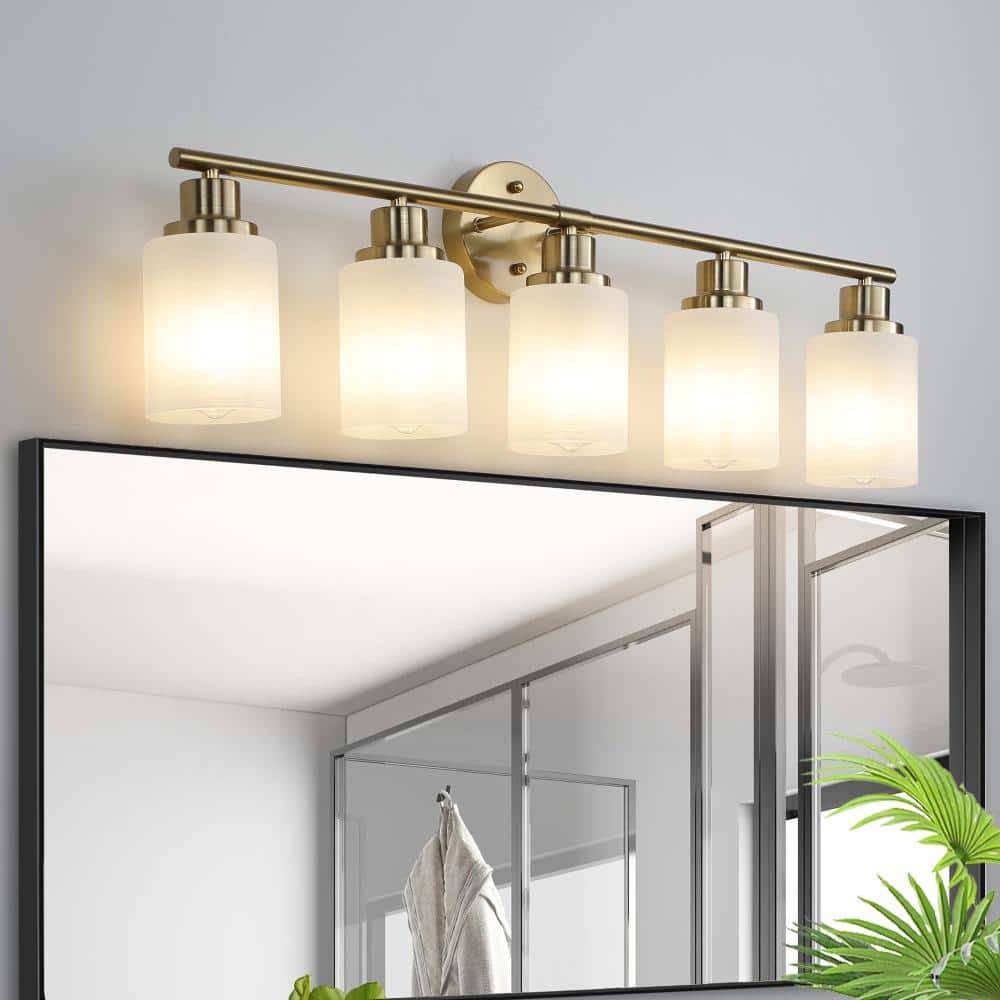 "31"" Modern Golden 5-Light Bathroom Vanity Light" price history on PriceWatchPro