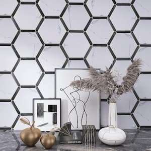 Denia Graphite Gray Hexagon 8.58 in. x 9.89 in. Matte Porcelain Floor and Wall Tile (8.07 sq. ft./Case)