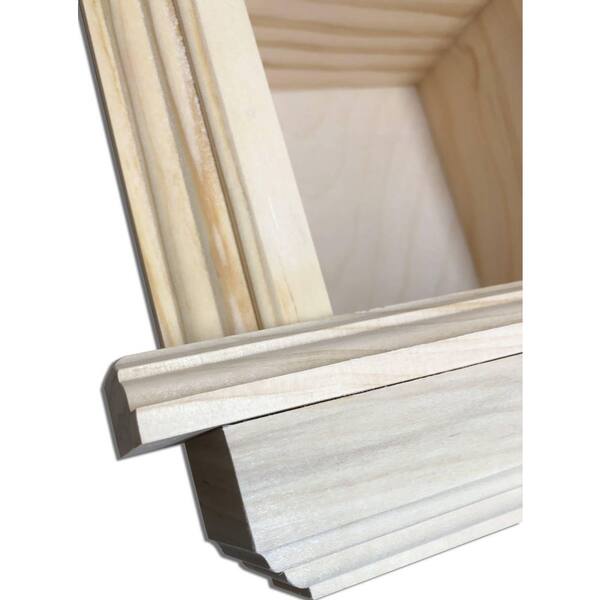 WG Wood Products Belvedere Recessed Toilet Paper Holder in Unfinished Solid Wood Double with Newport Frame with Ledge