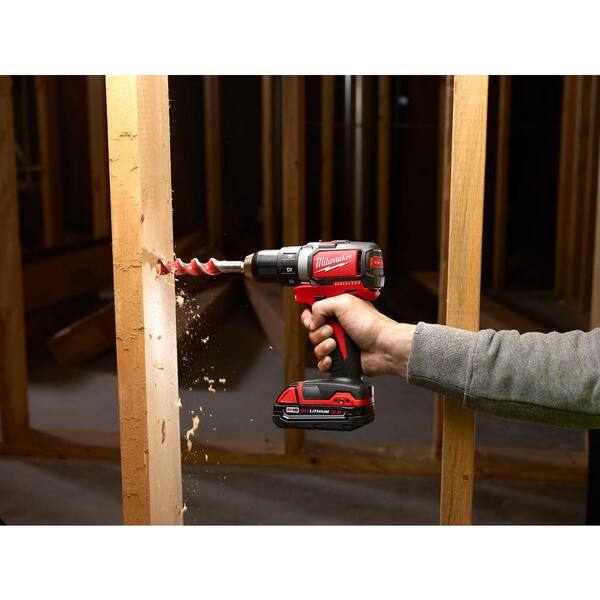 Milwaukee - M18 18-Volt Lithium-Ion Brushless Cordless 1/2 in. Compact Drill/Driver Kit w/Two 2.0Ah Batteries, Charger and Hard Case