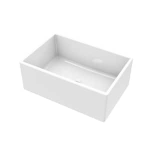 Farmhouse Apron Front Fireclay 24 in. Single Bowl Kitchen Sink in White