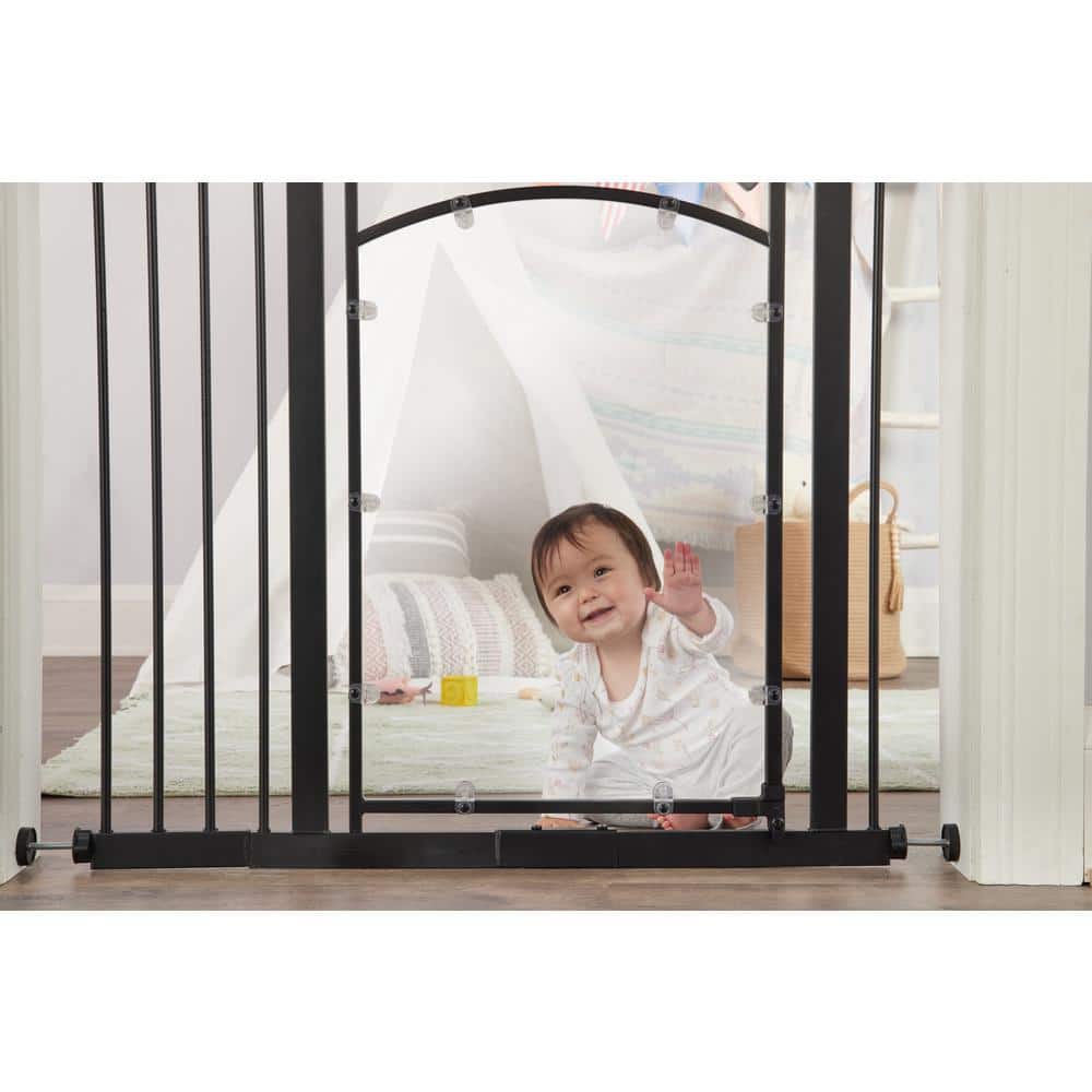 Black Metal Pressure Mounted Walk-Through Safety Gate