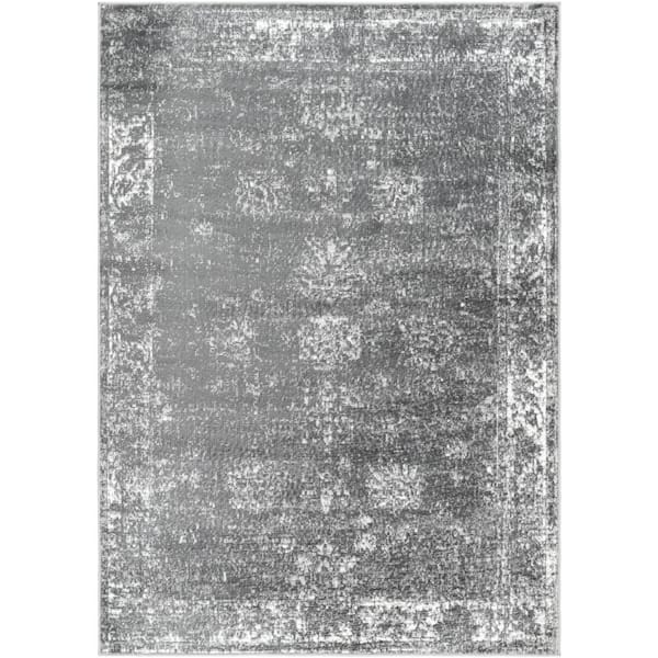 Livabliss Monte Carlo Charcoal Ombre 9 ft. x 12 ft. Indoor Area Rug