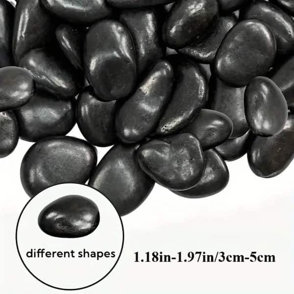 Black 38lbs Polished River Rocks-1-3"Large Polished River Rocks for Landscaping, Gardens, Plants Pots, Vases, Crafts