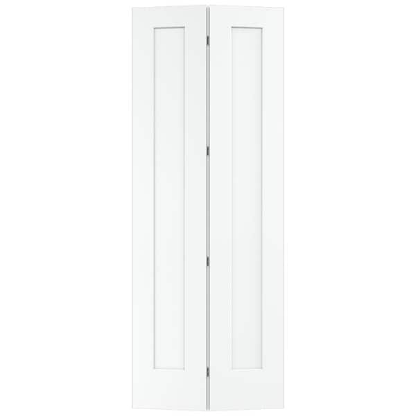 JELD-WEN 36 in. x 96 in. Madison White Painted Smooth Molded Composite Closet Bi-Fold Door