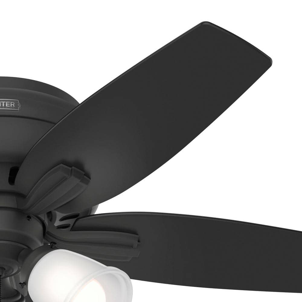 42" Matte Black Low Profile Ceiling Fan with LED Light
