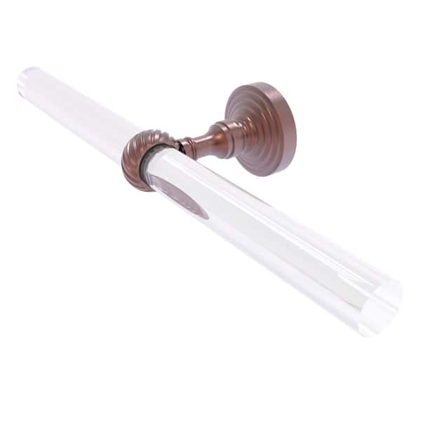 Allied Brass Pacific Grove Collection 13 in. Wall Mounted 2 Arm Guest Towel Holder with Twisted Accents in Antique Copper
