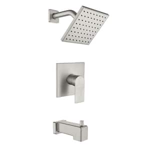 Single Handle 1-Spray Tub and Shower Faucet 1.8 GPM with Pressure Balance in Brushed Nickel (Valve Included)