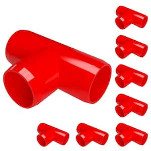 3/4 in. Furniture Grade PVC Tee in Red (8-Pack)