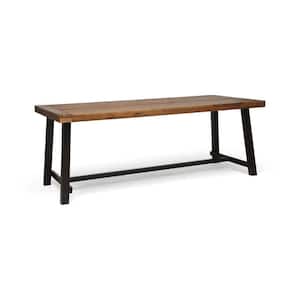 Teak Velvet Outdoor Eight Seater Wooden Dining Table Occasions Minimalistic Lines Smooth Metal Frame Backyard or Patio